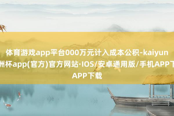 体育游戏app平台000万元计入成本公积-kaiyun欧洲杯