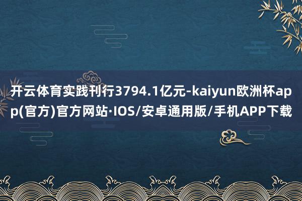 开云体育实践刊行3794.1亿元-kaiyun欧洲杯app(官方)官方网站·IOS/安卓通用版/手机APP下载