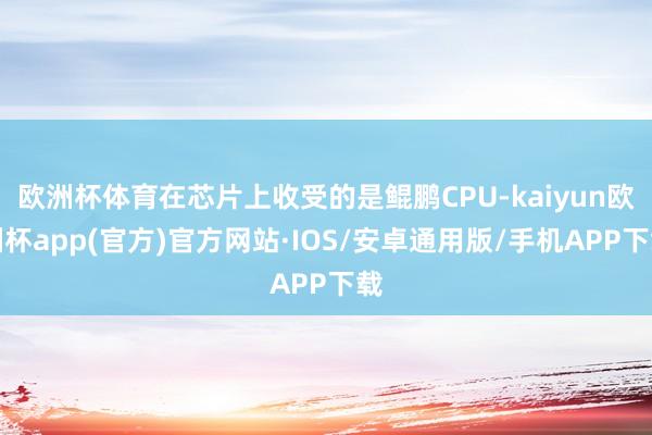 欧洲杯体育在芯片上收受的是鲲鹏CPU-kaiyun欧洲杯ap
