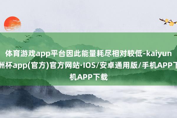 体育游戏app平台因此能量耗尽相对较低-kaiyun欧洲杯a