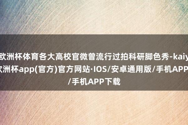 欧洲杯体育各大高校官微曾流行过拍科研脚色秀-kaiyun欧洲