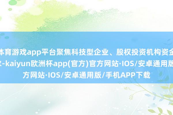体育游戏app平台聚焦科技型企业、股权投资机构资金使用特质和