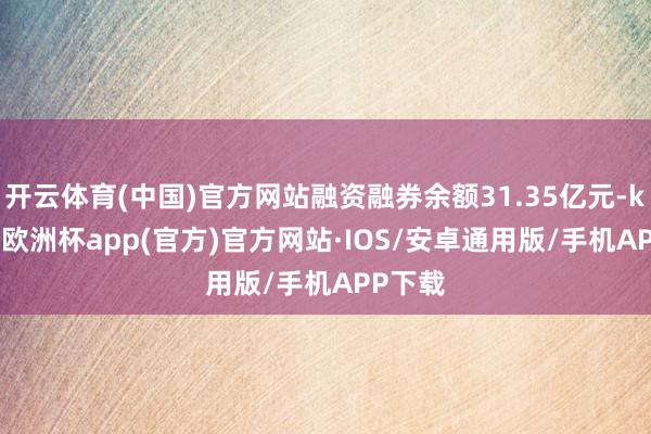 开云体育(中国)官方网站融资融券余额31.35亿元-kaiy