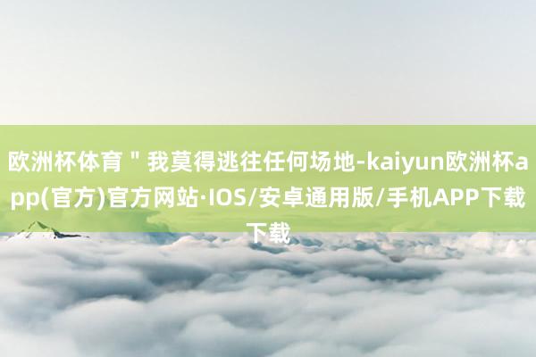 欧洲杯体育＂我莫得逃往任何场地-kaiyun欧洲杯app(官