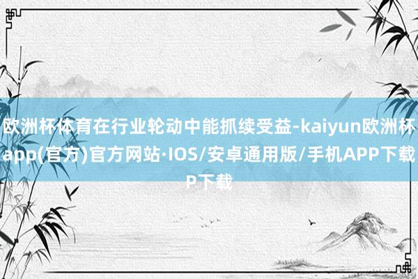 欧洲杯体育在行业轮动中能抓续受益-kaiyun欧洲杯app(