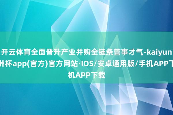 开云体育全面晋升产业并购全链条管事才气-kaiyun欧洲杯a