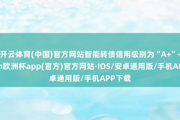 开云体育(中国)官方网站智能转债信用级别为“A+”-kaiy