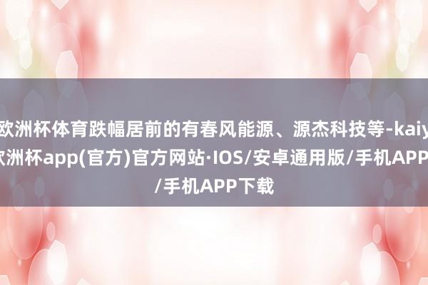 欧洲杯体育跌幅居前的有春风能源、源杰科技等-kaiyun欧洲