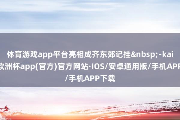 体育游戏app平台亮相成齐东郊记挂-kaiyun欧洲杯app