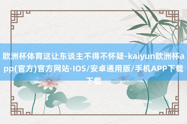 欧洲杯体育这让东谈主不得不怀疑-kaiyun欧洲杯app(官