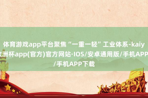 体育游戏app平台聚焦“一重一轻”工业体系-kaiyun欧洲